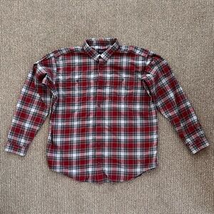 Patagonia Men’s Button Up Cotton Long Sleeved Shirt - XXL - Red plaid